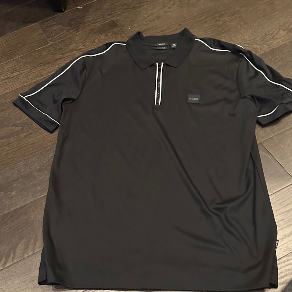 BOSS Men's Polo Shirt with White Accents